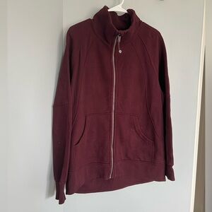 Lululemon Scuba Oversized Funnel Neck Full-Zip - Long - Garnet